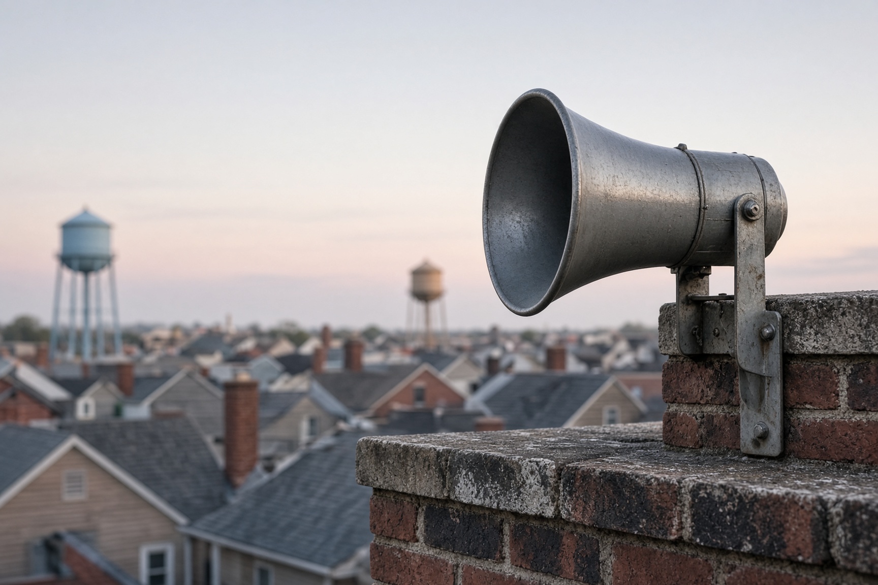 Outdoor loudspeaker on a city street